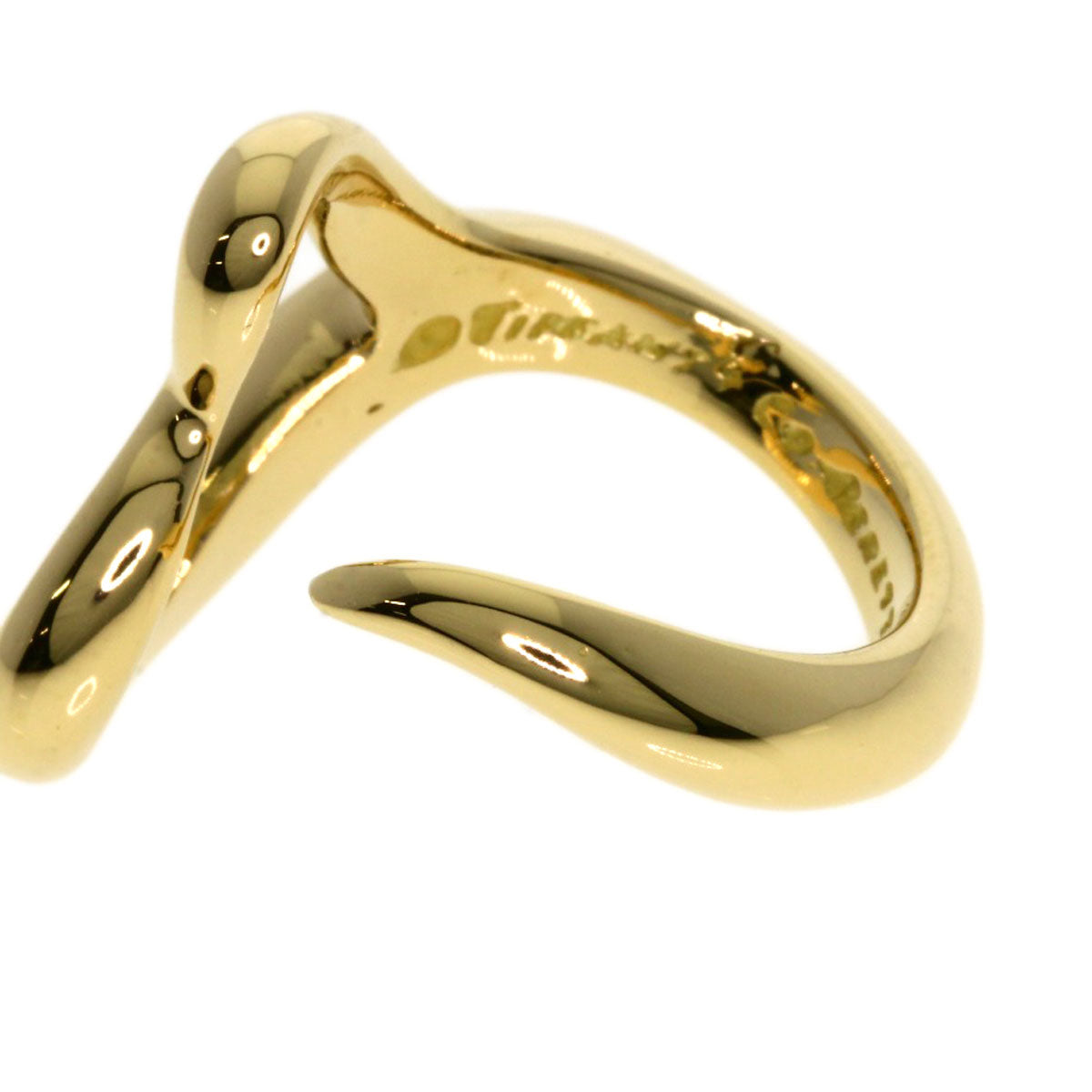 TIFFANY&Co. Open heart Ring K18 Yellow Gold Ladies [Used]