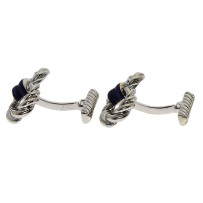 Chaumet Enamel Tie Pin Cufflinks Set Tie pin K18 White Gold mens [Used]