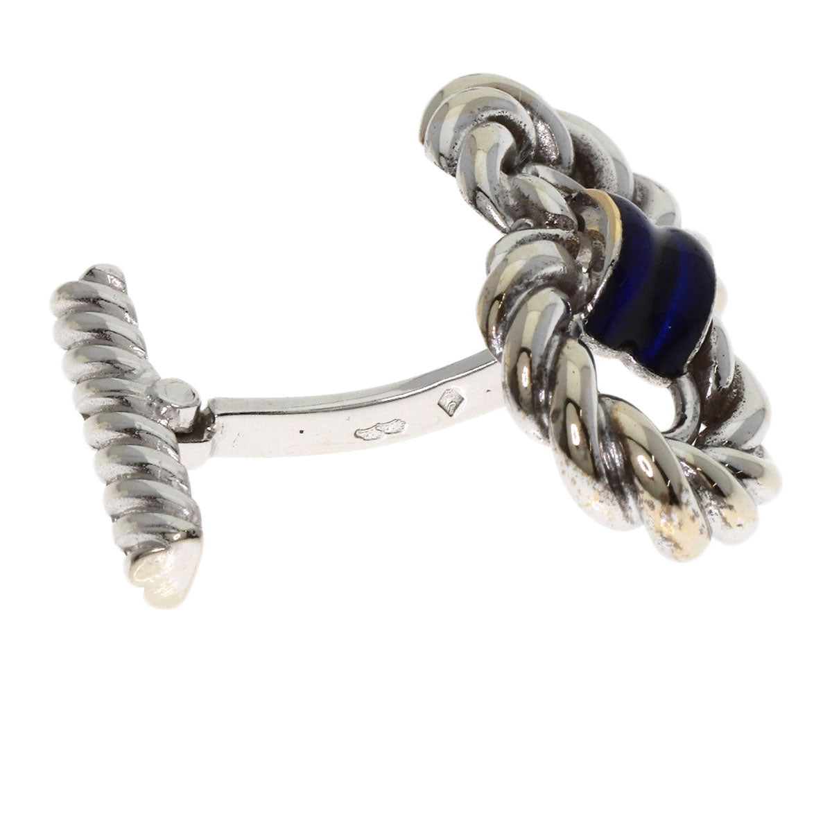 Chaumet Enamel Tie Pin Cufflinks Set Tie pin K18 White Gold mens [Used]