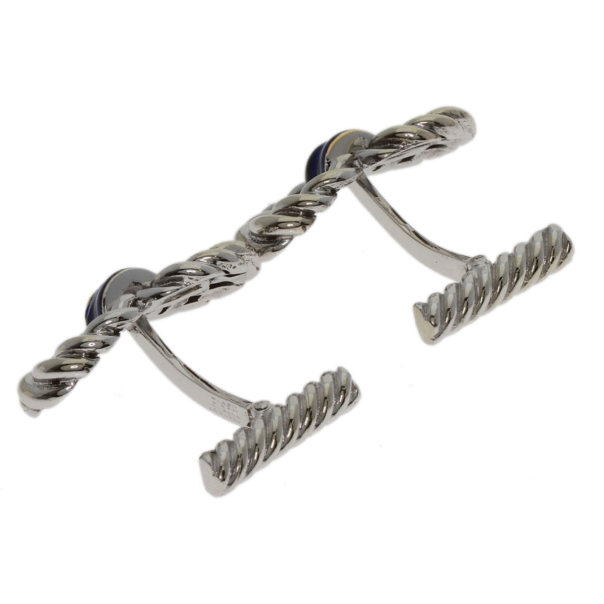 Chaumet Enamel Tie Pin Cufflinks Set Tie pin K18 White Gold mens [Used]