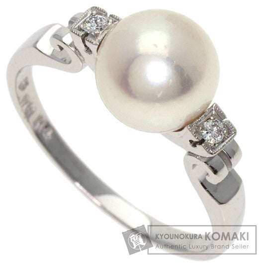 MIKIMOTO Pearl Pearl Diamond Ring K14 White Gold Ladies [Used]
