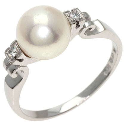 MIKIMOTO Pearl Pearl Diamond Ring K14 White Gold Ladies [Used]