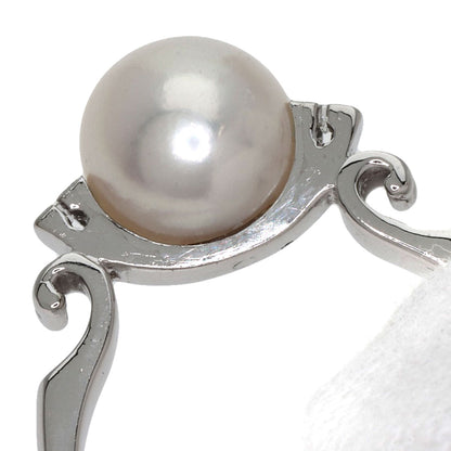 MIKIMOTO Pearl Pearl Diamond Ring K14 White Gold Ladies [Used]