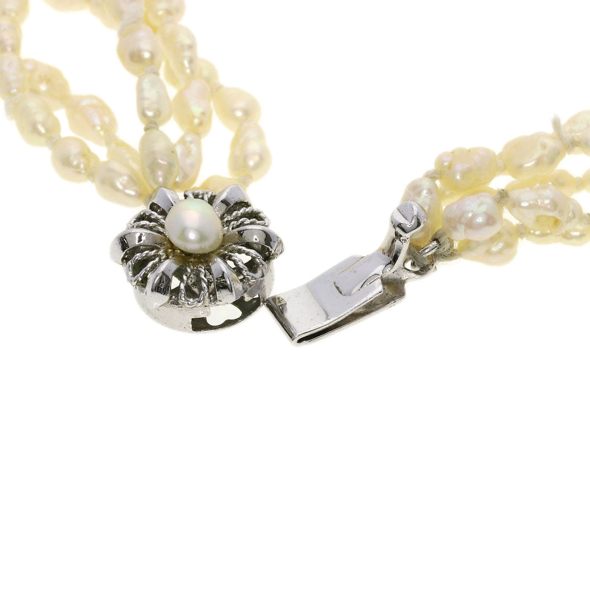 Freshwater Pearl Pearl Set of 3 Necklace Silver 111.5g　Ladies