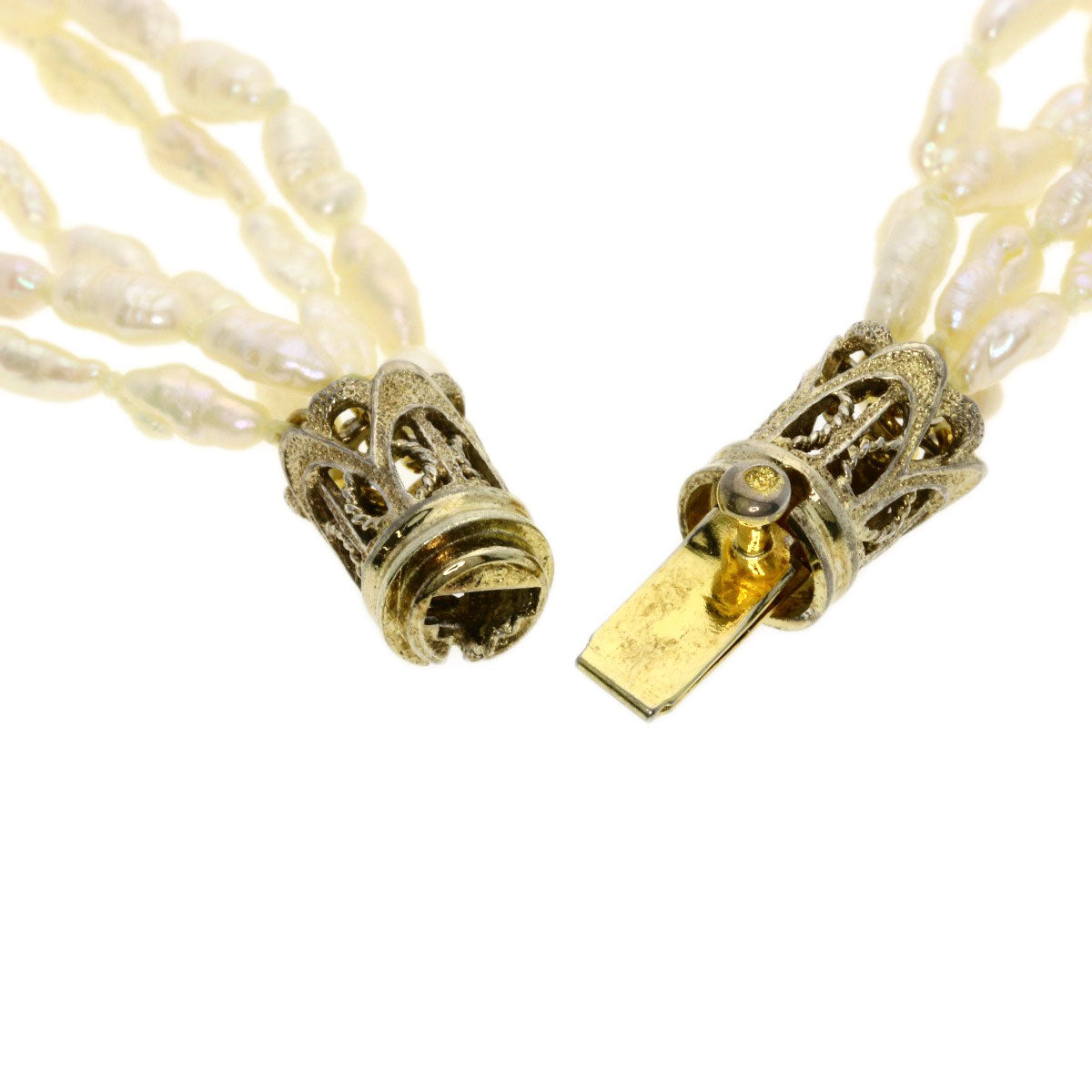 Freshwater Pearl Pearl Set of 3 Necklace Silver 111.5g　Ladies