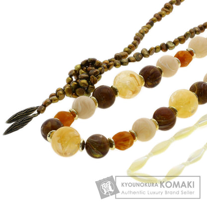 Dyed Pearl Pearl Resin Shell Plastic Crystal 6-Piece Set Necklace Metal g　Ladies