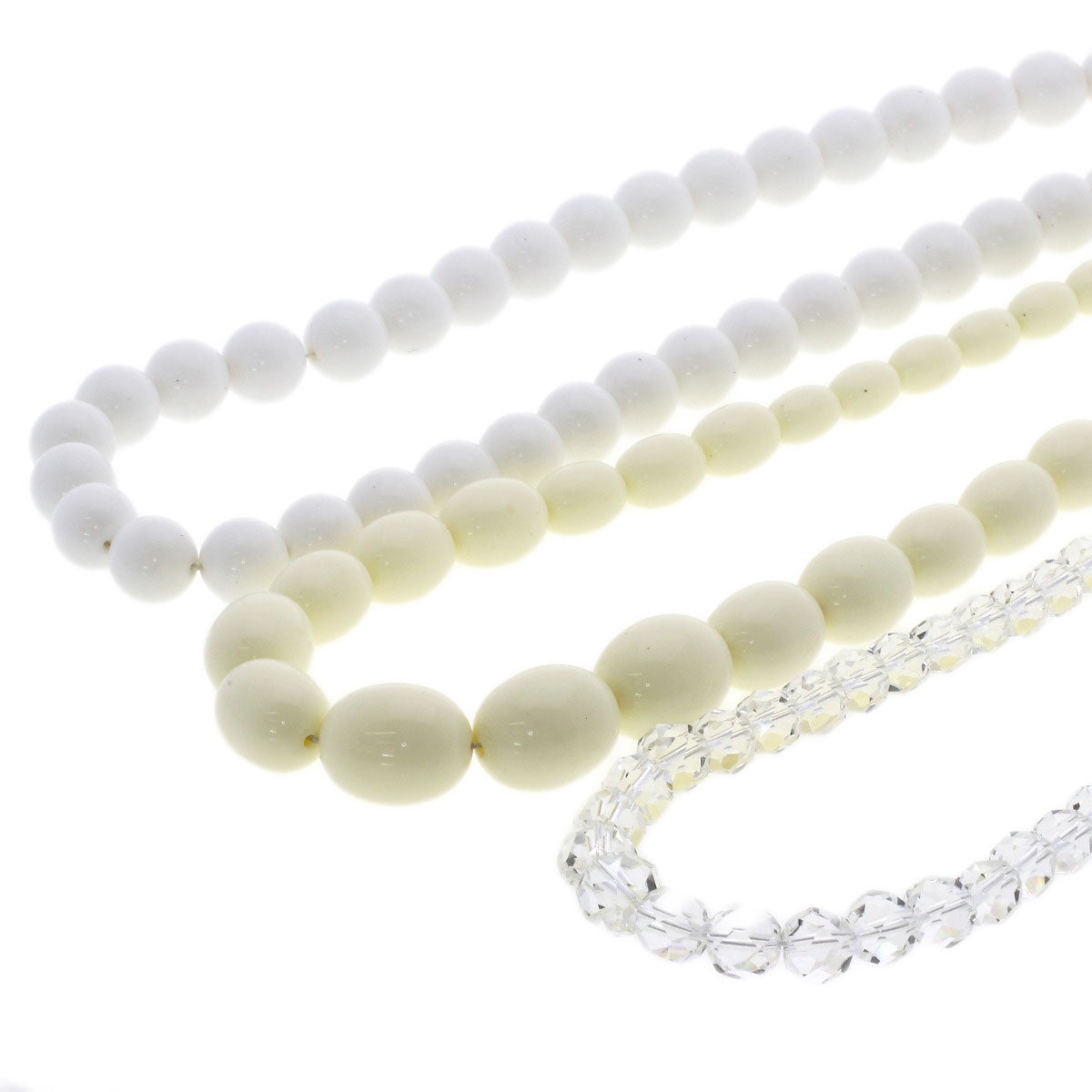 Dyed Pearl Pearl Resin Shell Plastic Crystal 6-Piece Set Necklace Metal g　Ladies