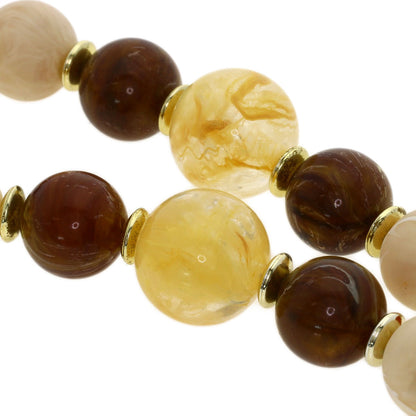 Dyed Pearl Pearl Resin Shell Plastic Crystal 6-Piece Set Necklace Metal g　Ladies