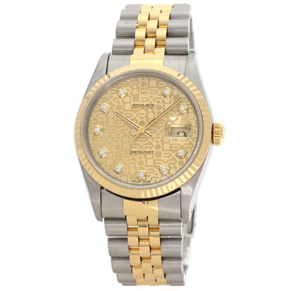 ROLEX DATEJUST 10P Diamond Watches 16233G Stainless Steel/SSxK18YG mens