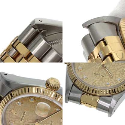 ROLEX DATEJUST 10P Diamond Watches 16233G Stainless Steel/SSxK18YG mens