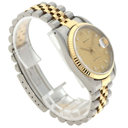 ROLEX DATEJUST 10P Diamond Watches 16233G Stainless Steel/SSxK18YG mens