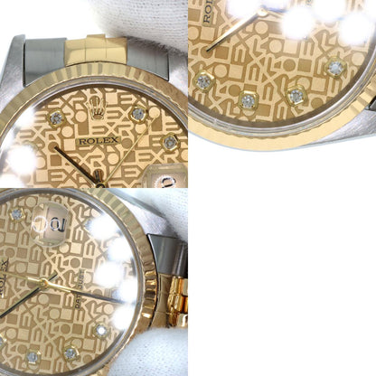 ROLEX DATEJUST 10P Diamond Watches 16233G Stainless Steel/SSxK18YG mens