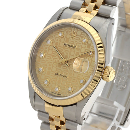 ROLEX DATEJUST 10P Diamond Watches 16233G Stainless Steel/SSxK18YG mens