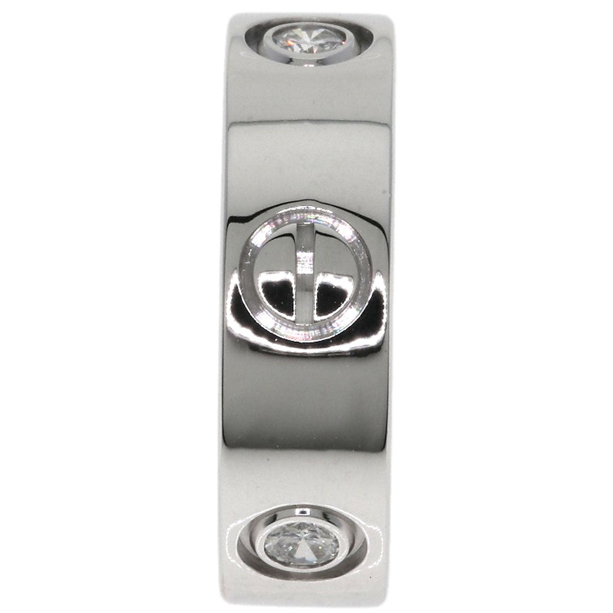 CARTIER love ring 3P Diamond #48 Ring K18 White Gold Ladies [Used]