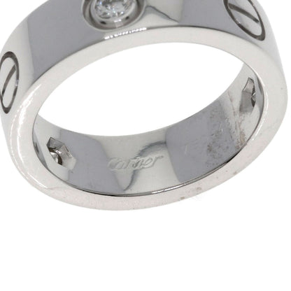 CARTIER love ring 3P Diamond #48 Ring K18 White Gold Ladies [Used]