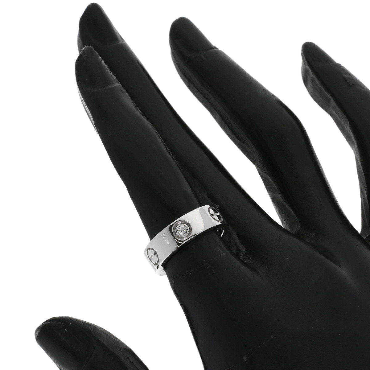 CARTIER love ring 3P Diamond #48 Ring K18 White Gold Ladies [Used]