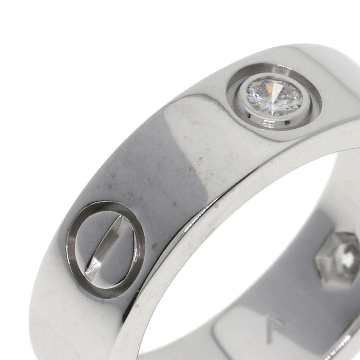 CARTIER love ring 3P Diamond #48 Ring K18 White Gold Ladies [Used]
