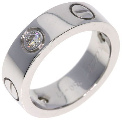 CARTIER love ring half Diamond #47 Ring K18 White Gold Ladies [Used]