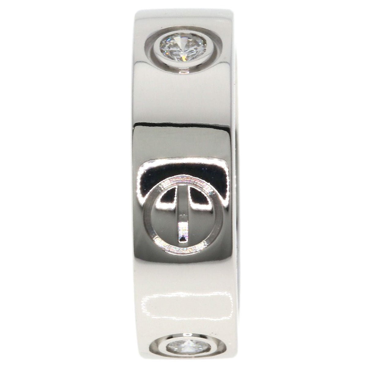 CARTIER love ring half Diamond #47 Ring K18 White Gold Ladies [Used]
