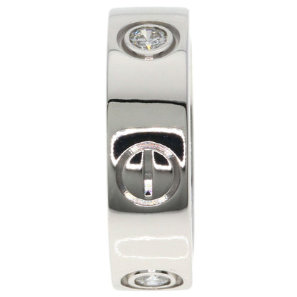 CARTIER love ring half Diamond #47 Ring K18 White Gold Ladies [Used]