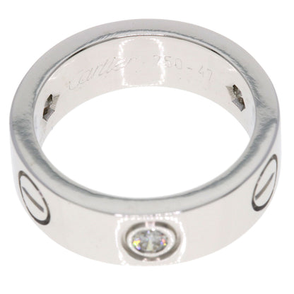 CARTIER love ring half Diamond #47 Ring K18 White Gold Ladies [Used]
