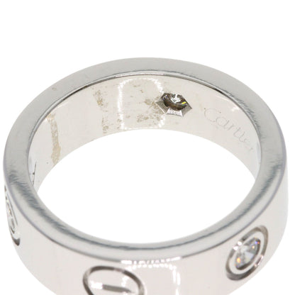 CARTIER love ring half Diamond #47 Ring K18 White Gold Ladies [Used]