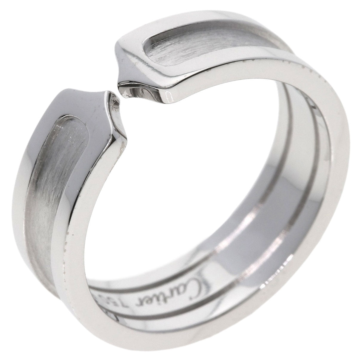 CARTIER C2 Ring SM #60 Ring K18 White Gold Ladies [Used]