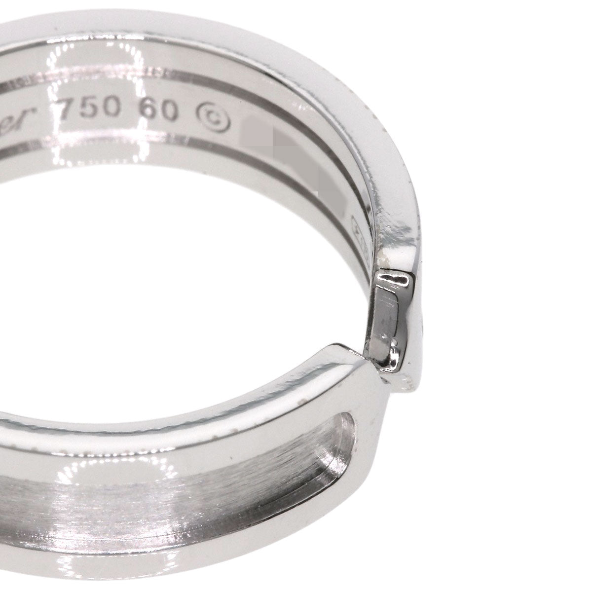 CARTIER C2 Ring SM #60 Ring K18 White Gold Ladies [Used]