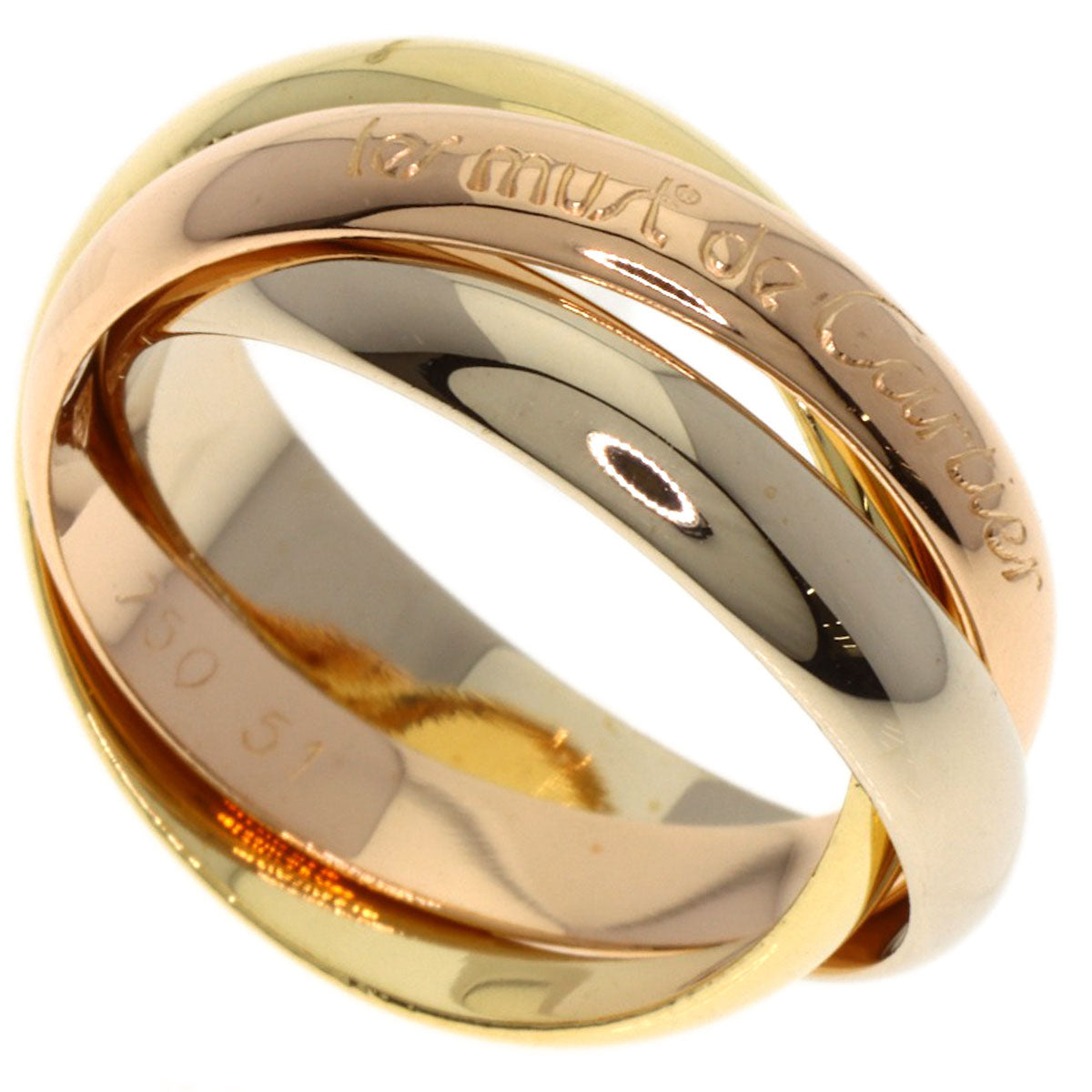 CARTIER Trinity #51 Ring K18 Yellow Gold K18 White GoldLadies [Used]