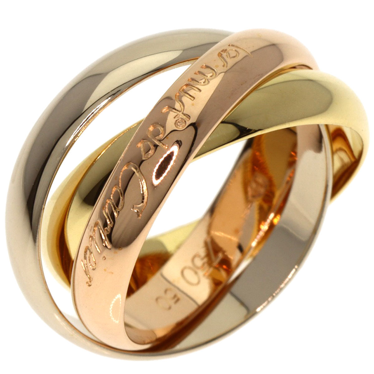 CARTIER Trinity #50 Ring K18 Yellow Gold K18 White GoldLadies [Used]