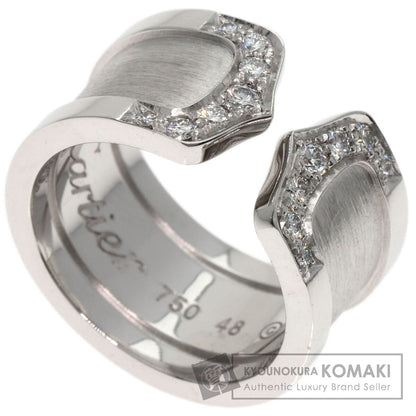 CARTIER C2 Ring LM Diamond #48 Ring K18 White Gold Ladies [Used]