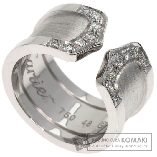 CARTIER C2 Ring LM Diamond #48 Ring K18 White Gold Ladies [Used]