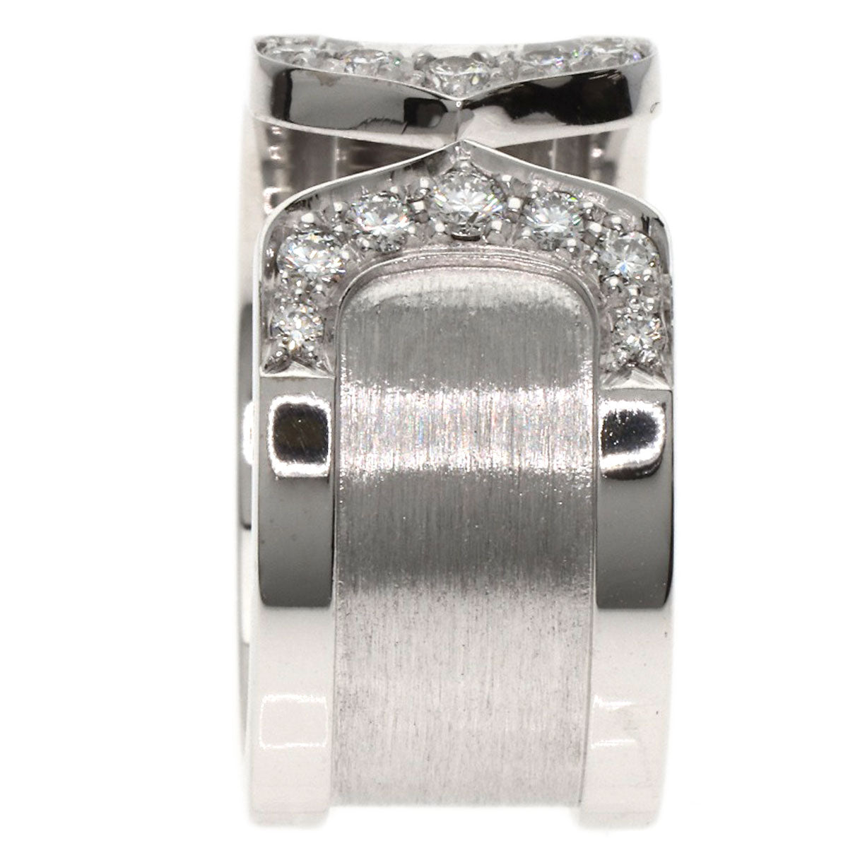 CARTIER C2 Ring LM Diamond #48 Ring K18 White Gold Ladies [Used]