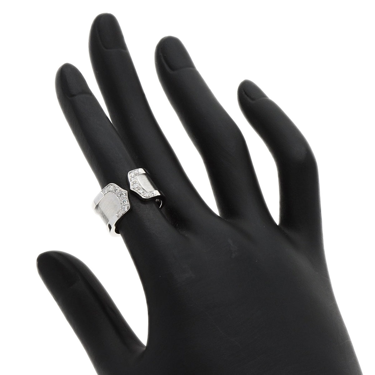 CARTIER C2 Ring LM Diamond #48 Ring K18 White Gold Ladies [Used]
