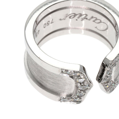 CARTIER C2 Ring LM Diamond #48 Ring K18 White Gold Ladies [Used]