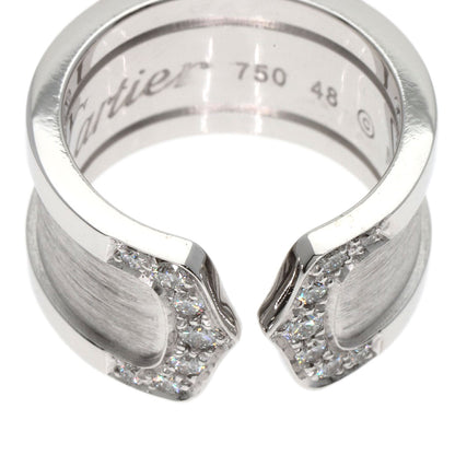CARTIER C2 Ring LM Diamond #48 Ring K18 White Gold Ladies [Used]