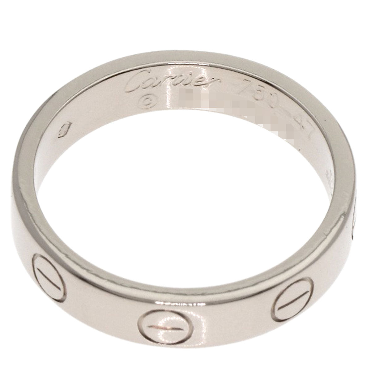 CARTIER Mini love ring # 47 Ring K18 White Gold Ladies [Used]