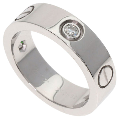 CARTIER love ring 3P Diamond #52 Ring K18 White Gold Ladies [Used]