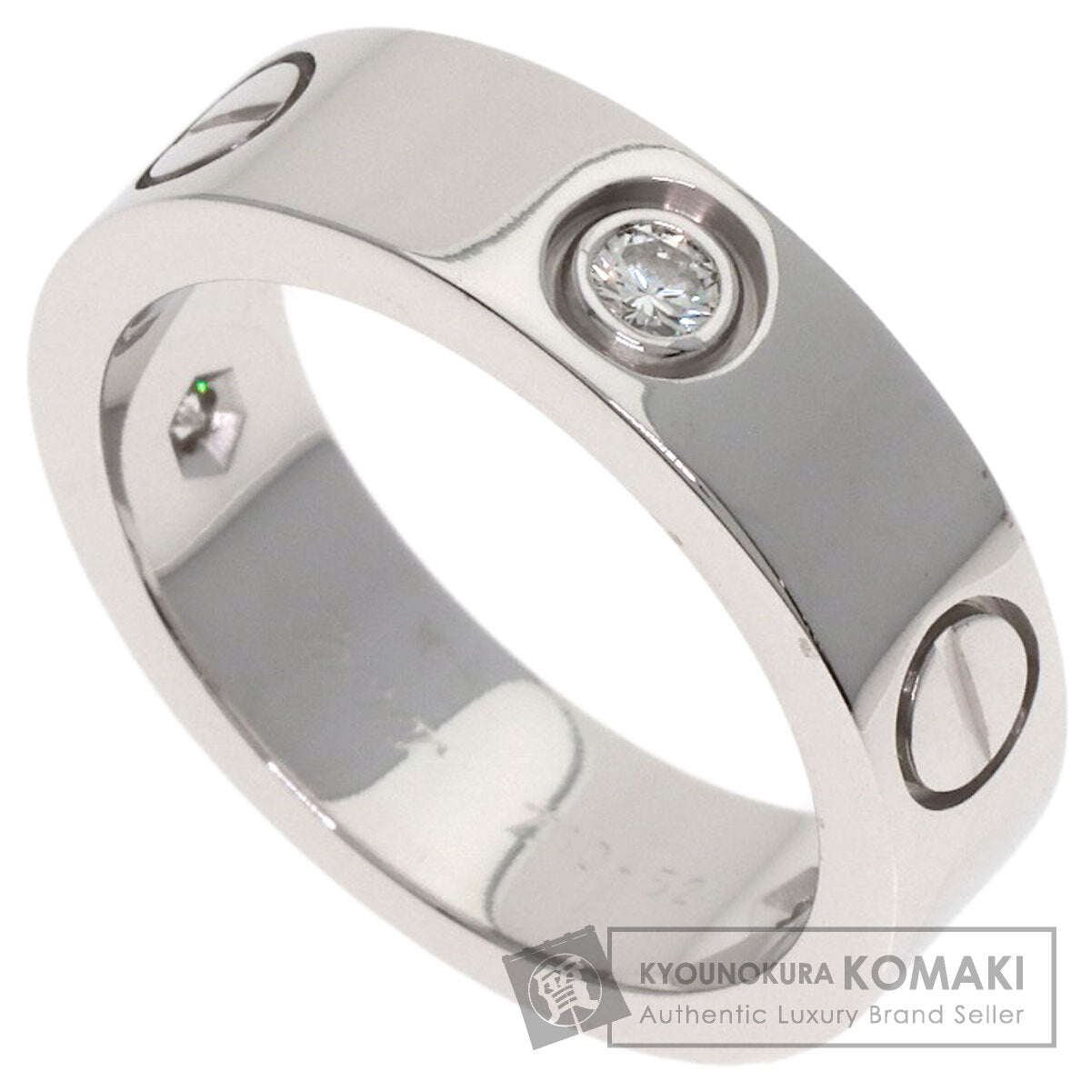 CARTIER love ring 3P Diamond #52 Ring K18 White Gold Ladies [Used]