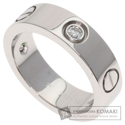 CARTIER love ring 3P Diamond #52 Ring K18 White Gold Ladies [Used]