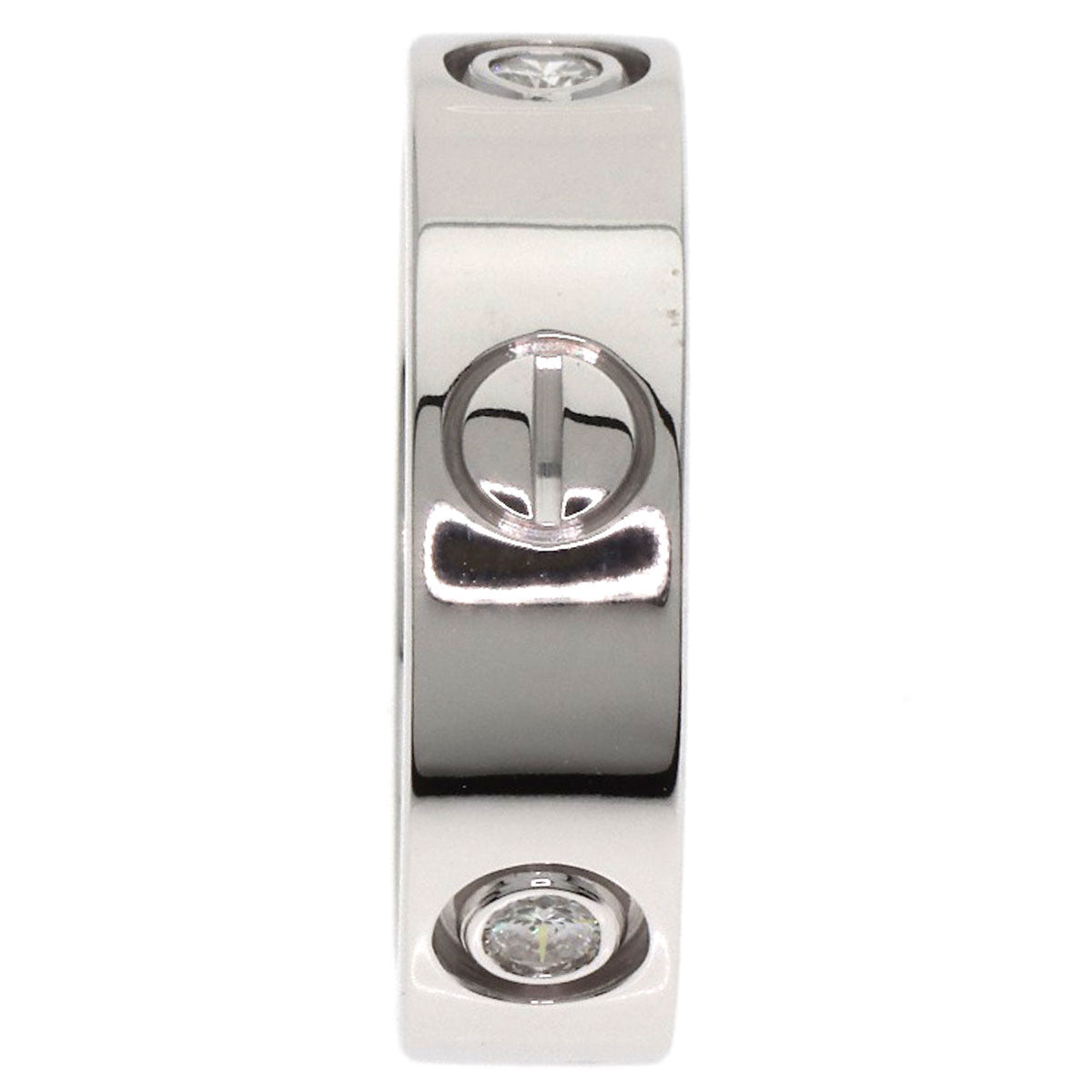 CARTIER love ring 3P Diamond #52 Ring K18 White Gold Ladies [Used]