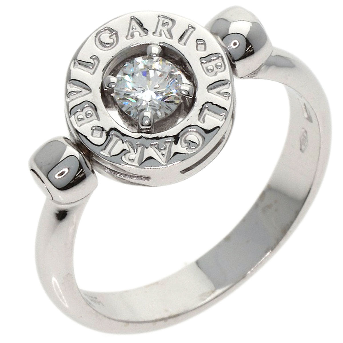BVLGARI BVLGARI BVLGARI Diamond Flip Ring K18 White Gold Ladies [Used]