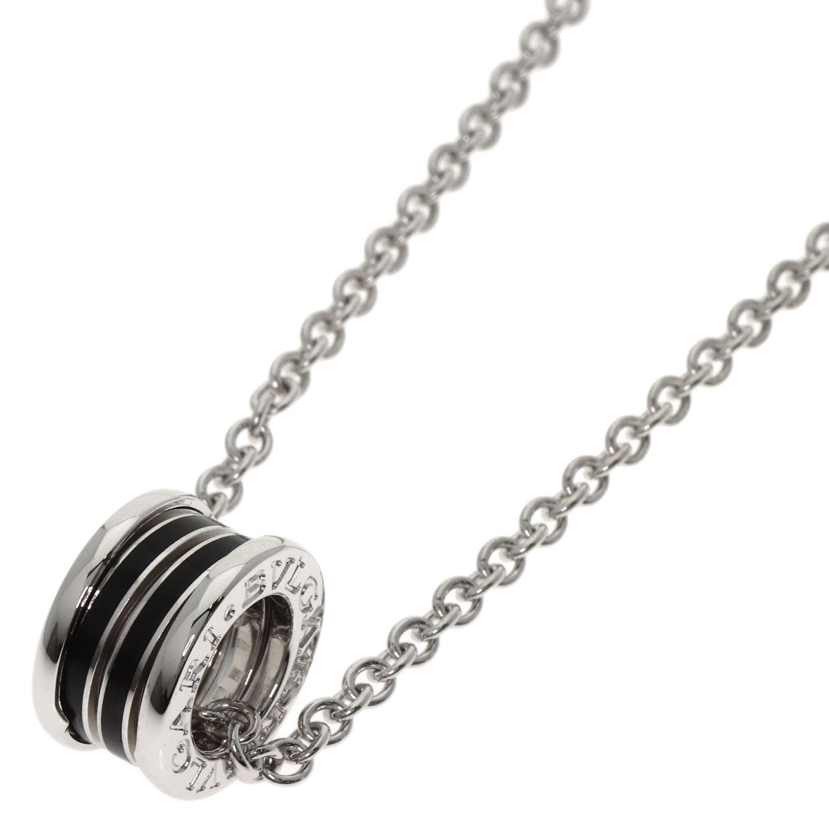 BVLGARI B.zero1 Black lacquer Necklace K18 White Gold Ladies [Used]