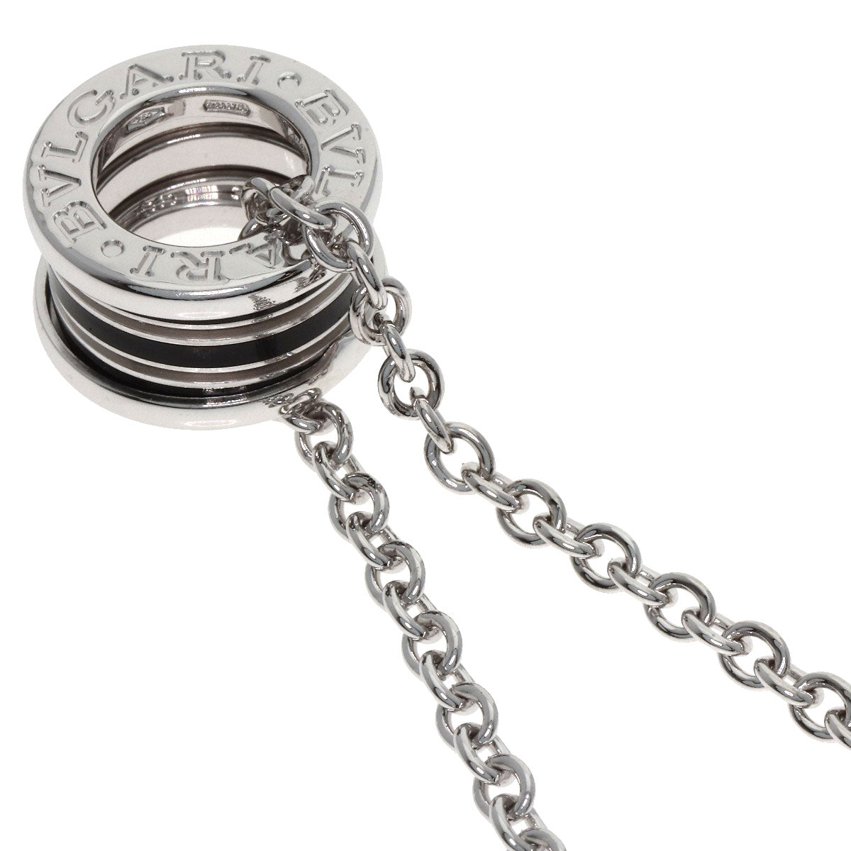 BVLGARI B.zero1 Black lacquer Necklace K18 White Gold Ladies [Used]