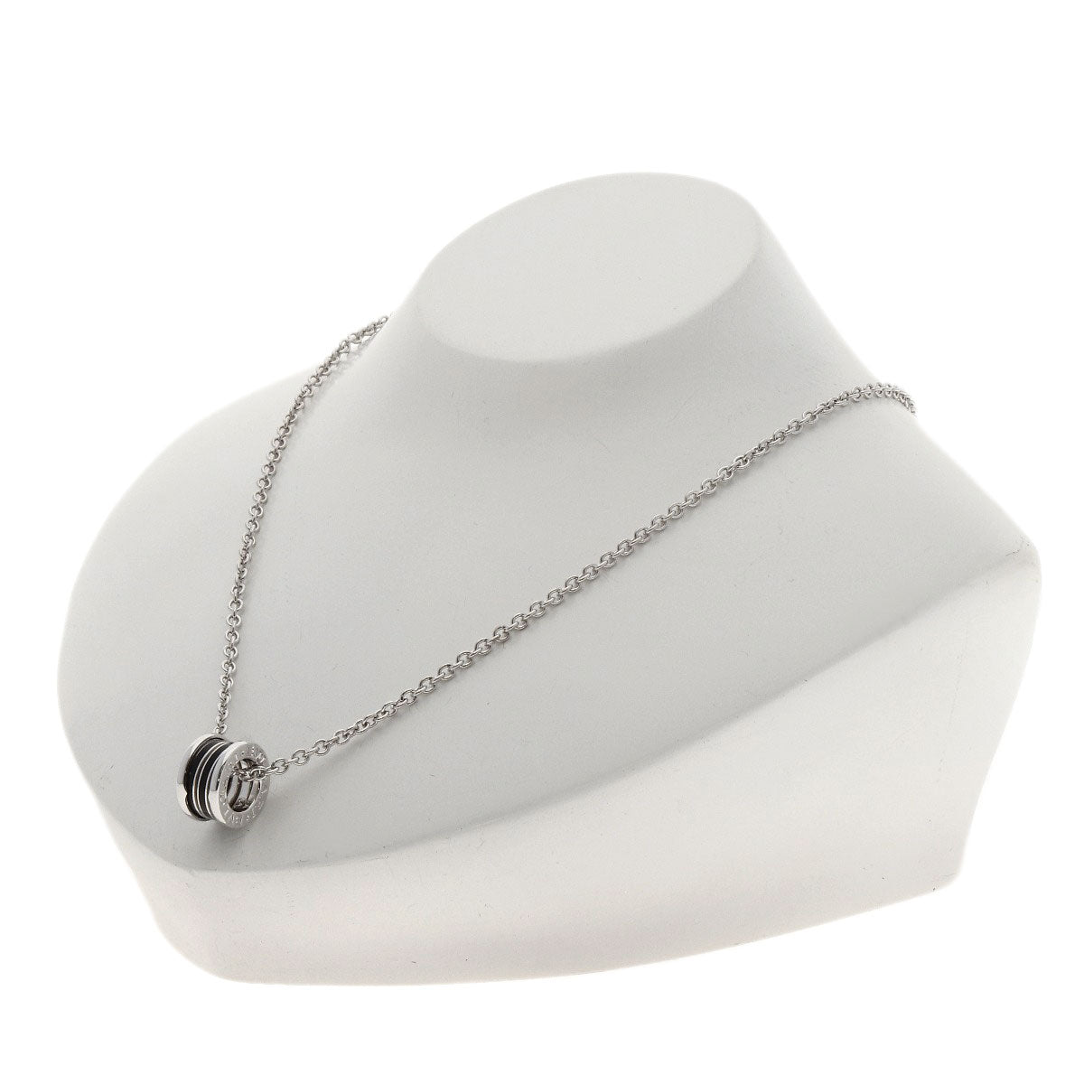 BVLGARI B.zero1 Black lacquer Necklace K18 White Gold Ladies [Used]