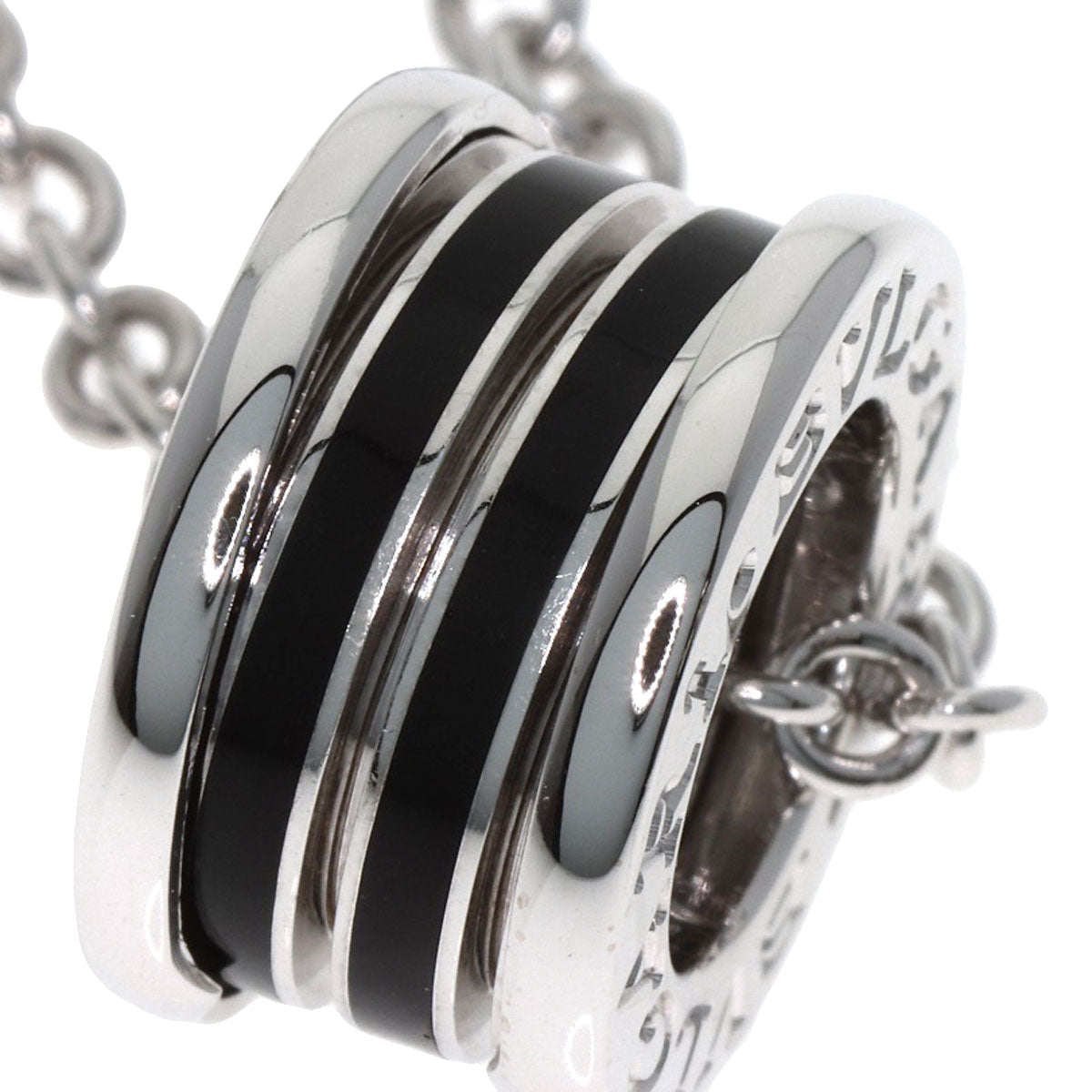 BVLGARI B.zero1 Black lacquer Necklace K18 White Gold Ladies [Used]