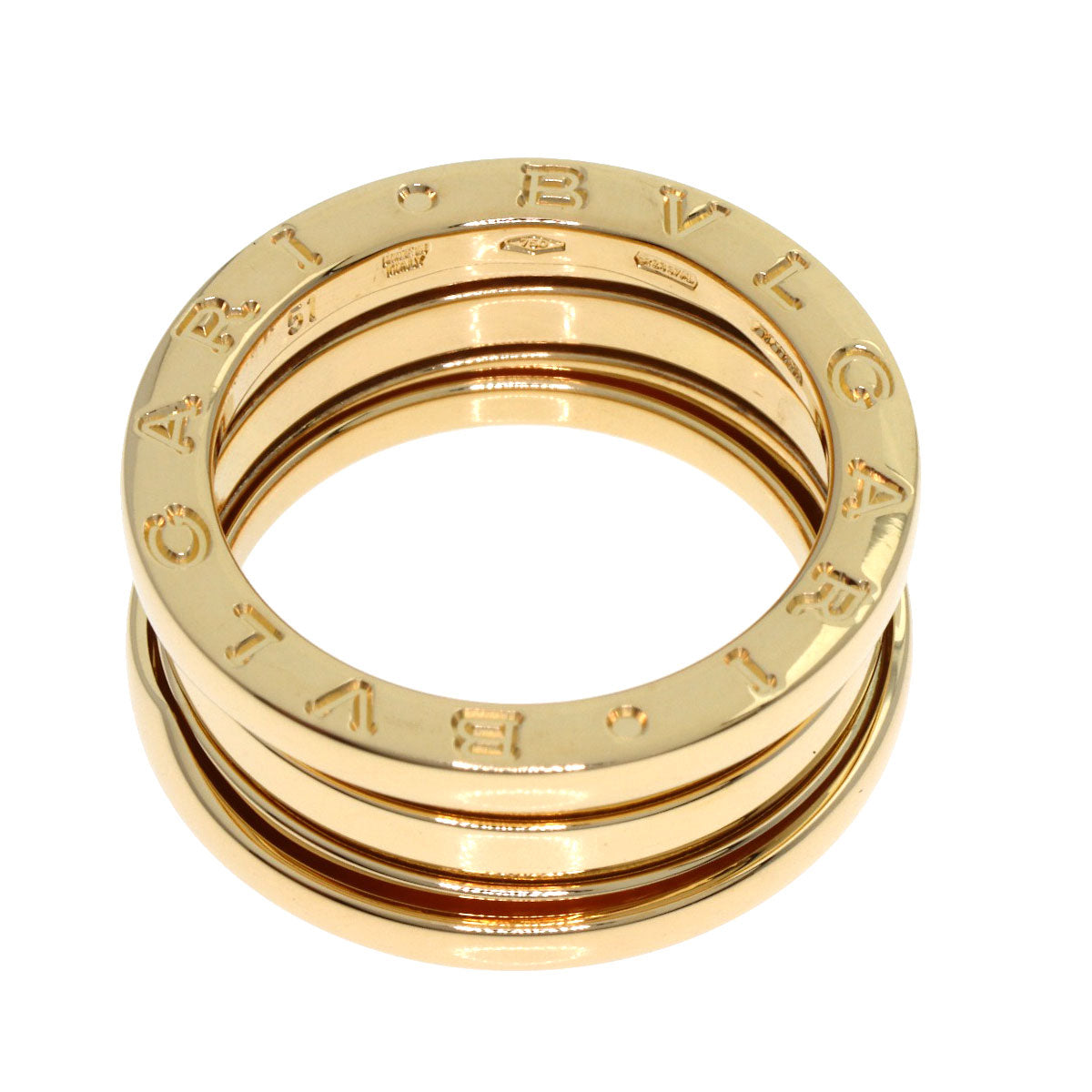 BVLGARI B.zero1 3-band #51 Ring K18 Yellow Gold Ladies [Used]