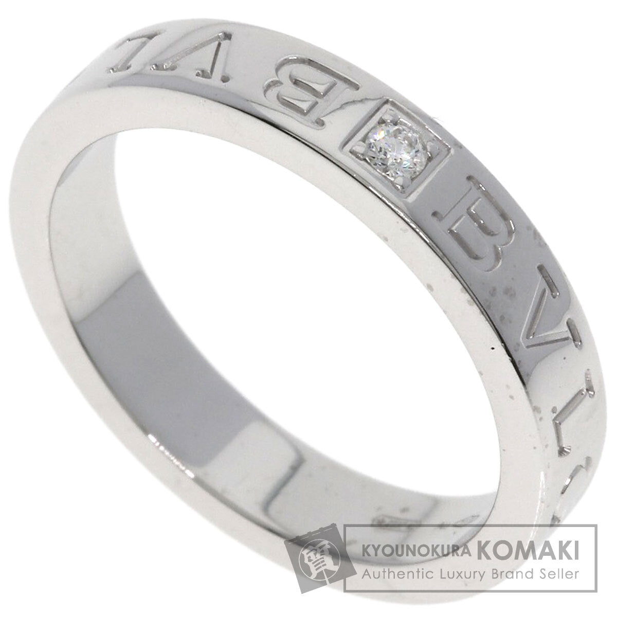 BVLGARI Double logo Diamond Ring K18 White Gold Ladies [Used]
