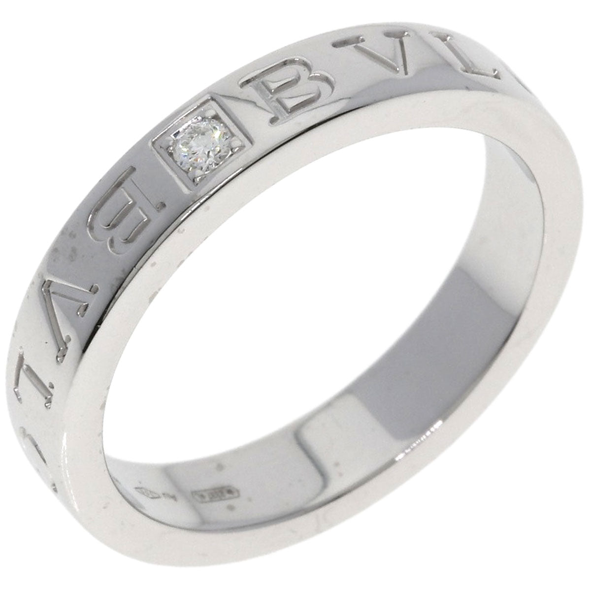 BVLGARI Double logo Diamond Ring K18 White Gold Ladies [Used]