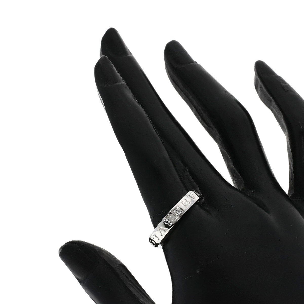 BVLGARI Double logo Diamond Ring K18 White Gold Ladies [Used]